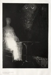 Nawiedzony dom: Kontynuowałem patrzenie na krzesło i wydawało mi się, że widziałem na nim bladoniebieski…, 1896.