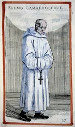 Pustelnik Camaldulus. Grawerowanie w O. Fialetti. 16 wiek.