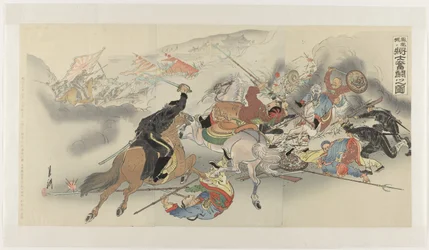 Trudna bitwa w Feng Huang Cheng Hôôjô ni shôshi funtô no zu (tytuł na obiekcie)