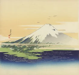 Fuji z plaży w Mio, 1900-10 (drewnodruk)