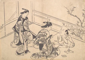 Aktor Ichimura Takenojo leżący na balkonie, ca. 1715 r., ok. 1715 r. 1715.