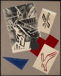 Ilustracja do książki „Wojna” Aleksieja Kruchenycha, 1916