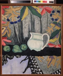 Martwa natura. Obraz Olgi Władimirownej Rozanowej (1886-1918), olej na płótnie, ok. 1910 r. Sztuka rosyjska, XX w., awangarda; Państwowe Muzeum Sztuki im. A. Radischeva, Saratów (Rosja).