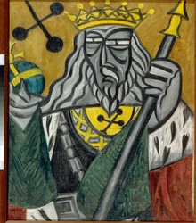 Król klubów - Obraz Olgi Vladimirovna Rozanova (1886-1918), olej na płótnie (80,5x68 cm)
