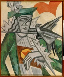 Jack of Hearts - Obraz Olgi Vladimirovna Rozanova (1886-1918), olej na płótnie (78,5x64,5 cm)