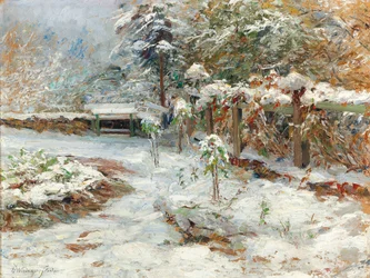 Październikowy śnieg, motyw z ogrodu zamku Hartenstein