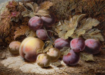 Martwa natura z brzoskwinią i śliwkami, 1916.