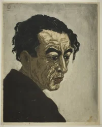Portret poety Hagiwary Sakutaro (1886–1942), autora utworu „Wyspa lodowa”