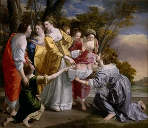 La decouverte de Moise - Znalezienie Mojżesza - Malarstwo Orazio Gentileschi (1563-1638)