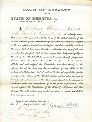 Składa przysięgę wierności rządowi Stanów Zjednoczonych i stanu Missouri