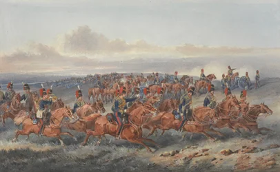 The Chestnut Troop (A Battery) Royal Horse Artillery (akwarela na papierze)