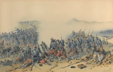 Zouaves com baionetas (Crimeia) (aquarela sobre papel) polonês