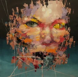 Distorted Color Model 2, 2018-2025 (akryl i olej na płótnie)