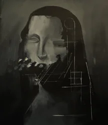 Gioconda, 2023 (akryl i olej na płótnie)