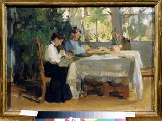 „Dance la Veranda” Peinture de Osip Emanuilovich Braz (1872-1936) Państwowe Muzeum Sztuki im. A. Radishcheva, Saratów