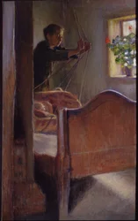 Obraz „Kołyska” Osipa Braza (1872-1936) 1894 Państwowe Muzeum Sztuki w Odessie