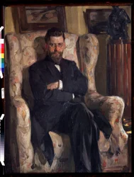 „Portret kolekcjonera sztuki Alexisa (AA) Bakhrushina (1865-1929)” (Portret kolekcjonera Alexeya A. Bakhrushina) Obraz Osipa Emmanuilovicha Braza (1872-1936) 1904 Państwowe Muzeum Sztuki Tula (Toula)