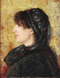 Portrait of Naile Hanim - Obraz Osmana Hamdi Beya (1842-1910) - 1910 - Olej na płótnie - 52x41 - Muzeum Sakip Sabanci, Stambuł