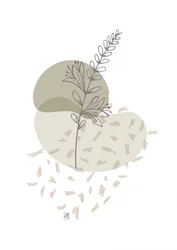 Minimalistyczna gałązka w stylu botanicznym
