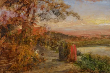 Oswald Achenbach Cardinals nad jeziorem Albano