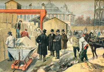 Książę Walii odwiedza plac budowy Wystawy Paryskiej w 1900 r.