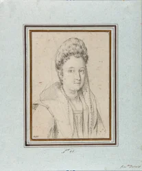 Portret Costanza Sforza di Santa Flora (1550-1617), księżna Sora i żona Giacomo Boncompagni Rysunek Ottavio Leoniego (1578-1630) Genes, Musei di Strada Nuova, inw 2431
