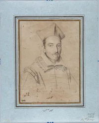 Portret prałata prawdopodobnie kardynała Francesco Marii Bourbon Del Monte Santa Maria (1549-1627) Rysunek Ottavio Leoni (1578-1630) 1616 Genes, Musei di Strada Nuova, Fondo Disegni, inw. 2418