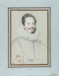 Portret markiza Paris Pinelli (XVII w.) Rysunek Ottavio Leoni (1578-1630) Geny XVII w., Musei di Strada Nuova, Fondo Disegni, inw. 2414