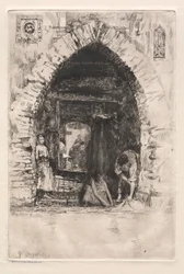 Akwaforty Wenecji: Pralnia, 1881.