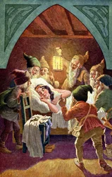 Królewna Śnieżka i siedmiu krasnoludków, ok. 1900 r. (ilustracja)