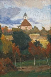 Widok kościoła w Worpsweder. Około 1895