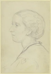 Portret Luise Steuerwaldt, przyszłej żony artysty, z profilu w lewo