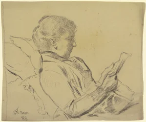 Luise Scholderer, czytająca gazetę