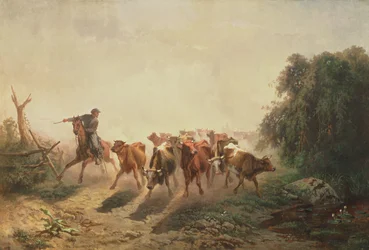 Union Drover z bydłem dla armii, 1860