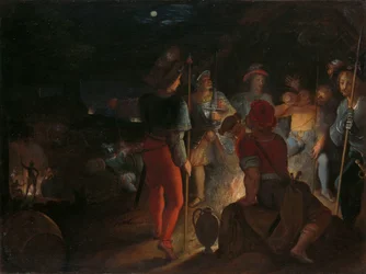 Batawowie oblegają pułki armii rzymskiej w Vetera Claudius Civilis oblega Rzymian w Vetera Castra jeden z serii dwunastu o powstaniu Batawów przeciwko Rzymianom