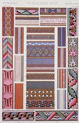 Dekoracja w stylu średniowiecznym, tabliczka LXVII z Gramatyki ornamentu, Owen Jones (1809-1874), Londyn