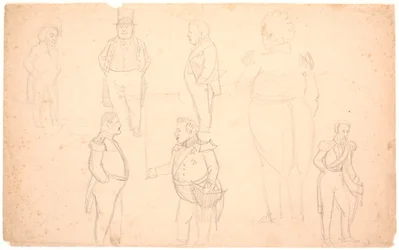 Karykatura m.in. JAK. Ørsted, Fryderyk VII, Christian VIII i prawdopodobnie Fryderyk VI.