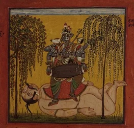 63.1147 Bhadrakali, z tekstu tantrycznego, Basohli, Himachal Pradesh