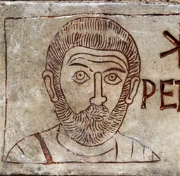 Reprezentacja św. Piotra. Graffito paleochrześcijańskie z Akwilei. I wne. Akwilea, Paleochrześcijańskie Muzeum Narodowe