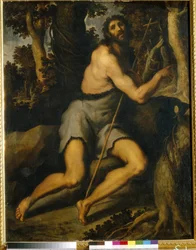 Święty Jan Chrzciciel na pustyni (Święty Jan Chrzciciel na pustyni). Jacopo Palma il Giovane Młodszy (1544-1628), olej na płótnie, XVI-XVII w. Sztuka włoska (Wenecja), Manieryzm. Muzeum Sztuki Zachodniej i Orientalnej, Kijów (Ukraina).