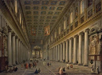Wnętrze Santa Maria Maggiore w Rzymie, lata 50. XVIII wieku.