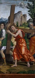 Droga na Kalwarię, fragment z Poliptyku Pasji Paolo Cavazzoli (1486-1522)