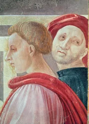 Głowy dwóch mężczyzn, z Ofiarowania Maryi w Świątyni, 1433-34 (szczegół)
