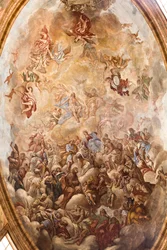 Katedra San Cataldo, kaplica San Cataldo, sklepienie z freskami przedstawiającymi chwałę San Cataldo, Taranto, Apulia (zdjęcie)