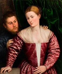Portret podwójny weneckiej kobiety i jej kawalera, ok. 1560 (olej na płótnie)