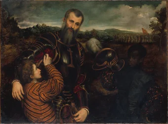 Portret mężczyzny w zbroi z dwiema stronami