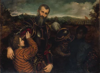 Portret mężczyzny w zbroi z dwiema stronami