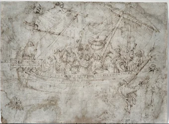 Dwa rysunki statków verso, 1410s.