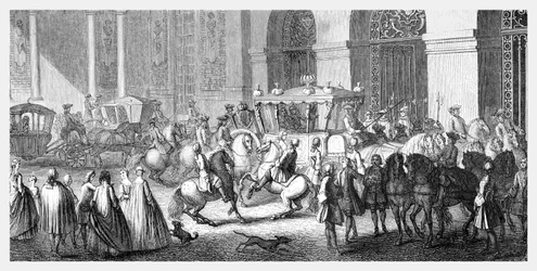 Przyjęcie ambasadora w Wersalu, 1885.