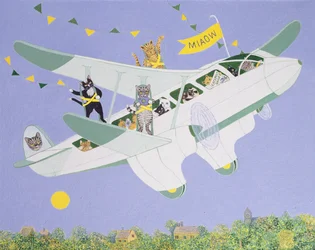 Cat Air Show (akryl na płótnie)